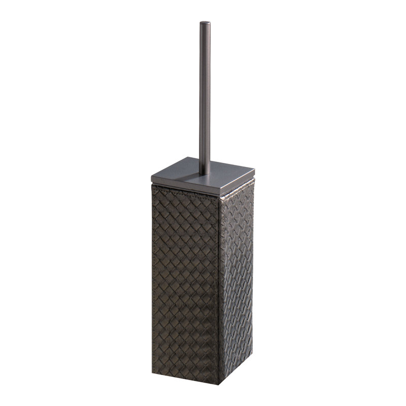Dukes Free Standing Toilet Brush Holder, Antique Silver