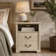 Table de chevet rustique 2 pièces avec poignées en métal, fini chêne vieilli, meuble de chambre à coucher avec tablette supérieure ouverte-142657453-142657489