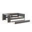 Lit plateforme tapissier pleine grandeur avec tablettes, bureau, lit gigogne et station de charge-1447951919