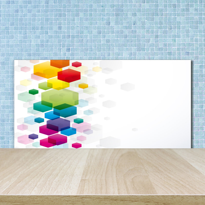 Bahjat 50cm W x 100cm L Glass Peel and Stick Panel
