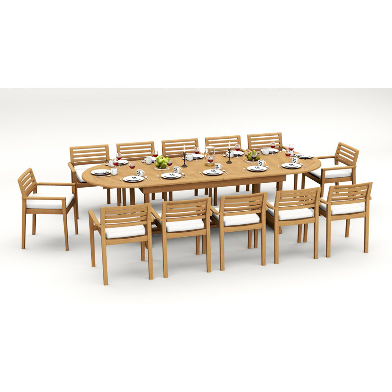 Ensemble repas d'extérieur Bechtel, 30" H x 82" L x 43" W, 12