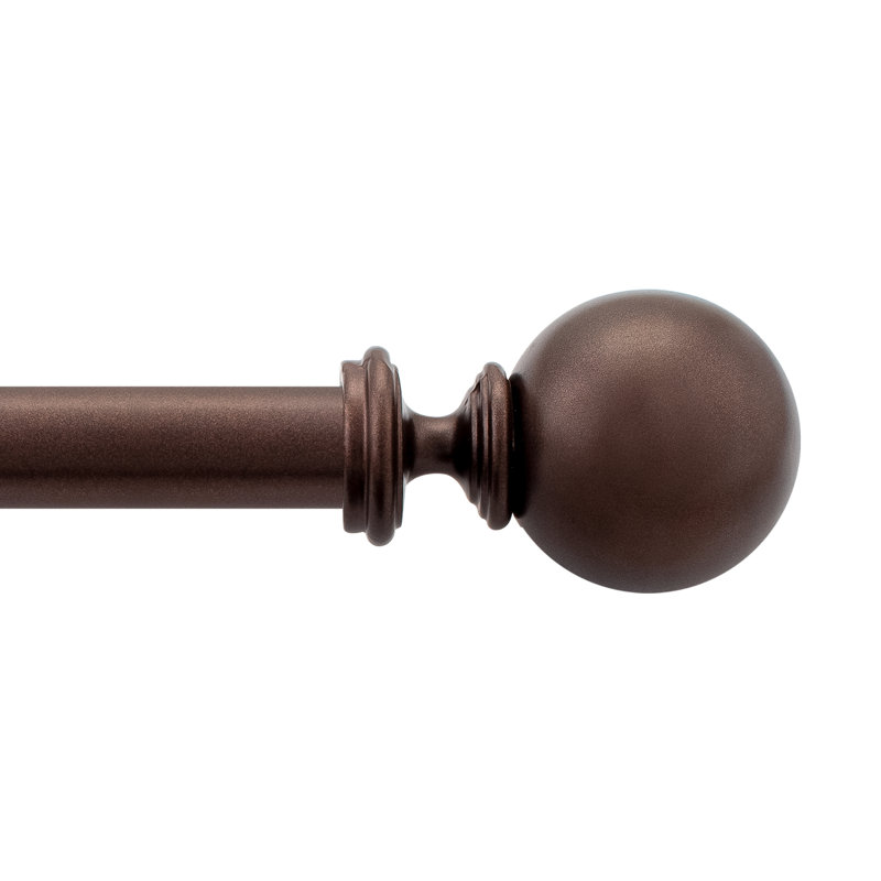 Ensemble de tringle à rideaux pour fenêtre 2 pièces 1 pouce Deco 36 "à 66" avec embouts de boules et supports Deco, Noir