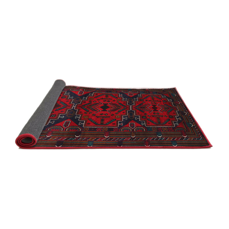 Tapis rouge à motif sud-ouest, Rond 3 pi