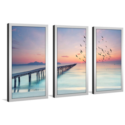 « ocean skies 2 », ensemble de 3 reproductions de photos encadrées