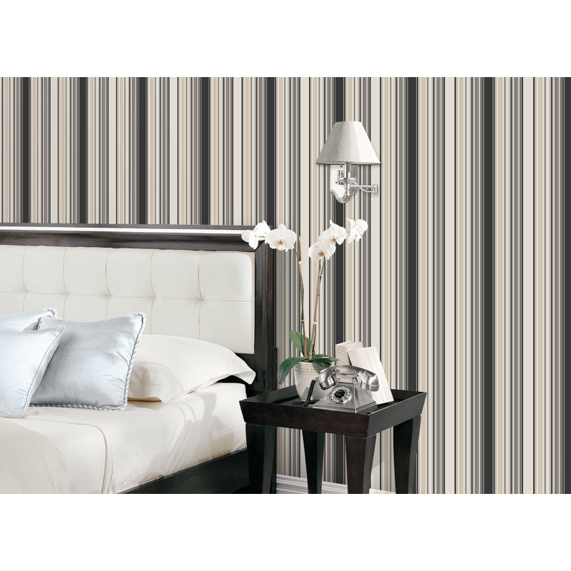 Rouleau de papier peint Smart Stripes 2, Noir / Beige