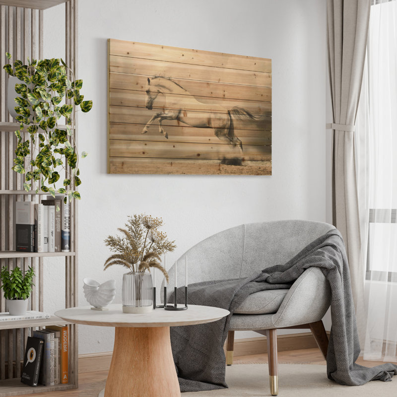 « cheval », impression sur bois