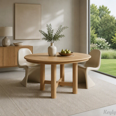 Table de salle à manger ovale extensible avec rallonge amovible
