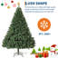 Arbre de Noël artificiel pour la maison, le bureau, la décoration de fête avec 1400 branches, assemblage facile, charnières en métal et base pliable-731949426