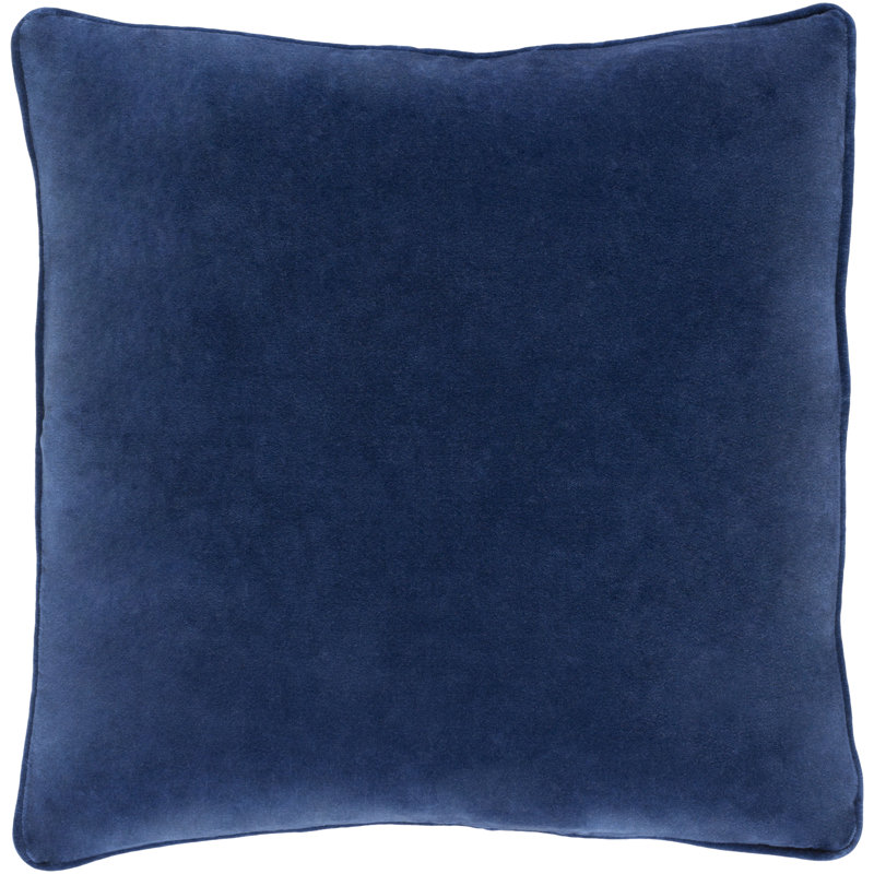 Baylie Cotton Velvet Throw Pillow, Dark Orange, Polyester