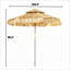 Parasol de jardin de style paille, parasol d'extérieur de style hawaïen, parasol de patio (seulement parasol)