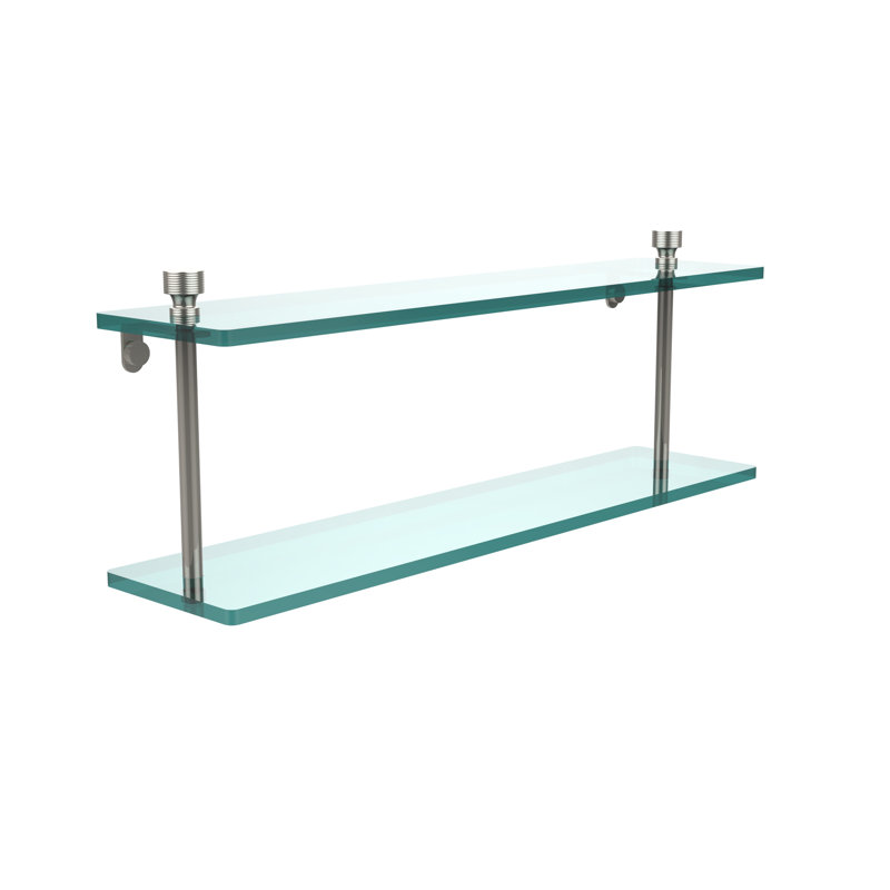 Ballenas 2 Piece Tiered Shelf, 16", Polished Nickel
