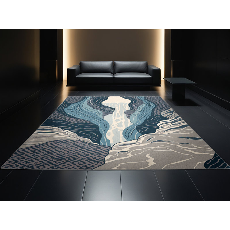Tapis marocain bohémien Pegah lavable à la machine - Reliure grise, Rond 3 pi