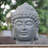 BUDDHA Head 42cm Grey Charcoal Effect