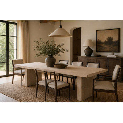 Rectangle Oak Block Dining Table