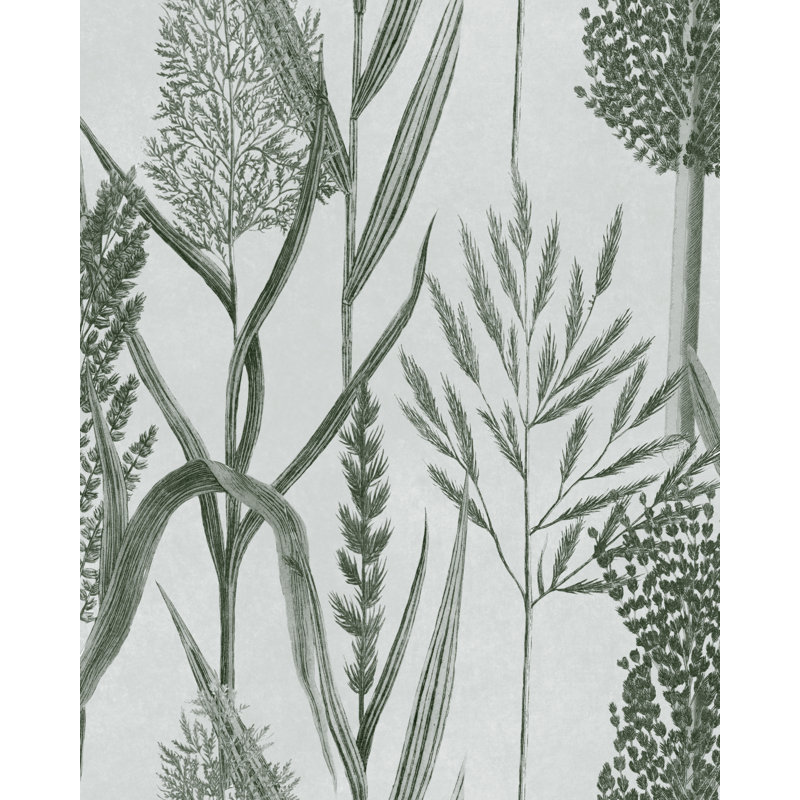 Wallpaper Roll, Gray/Green