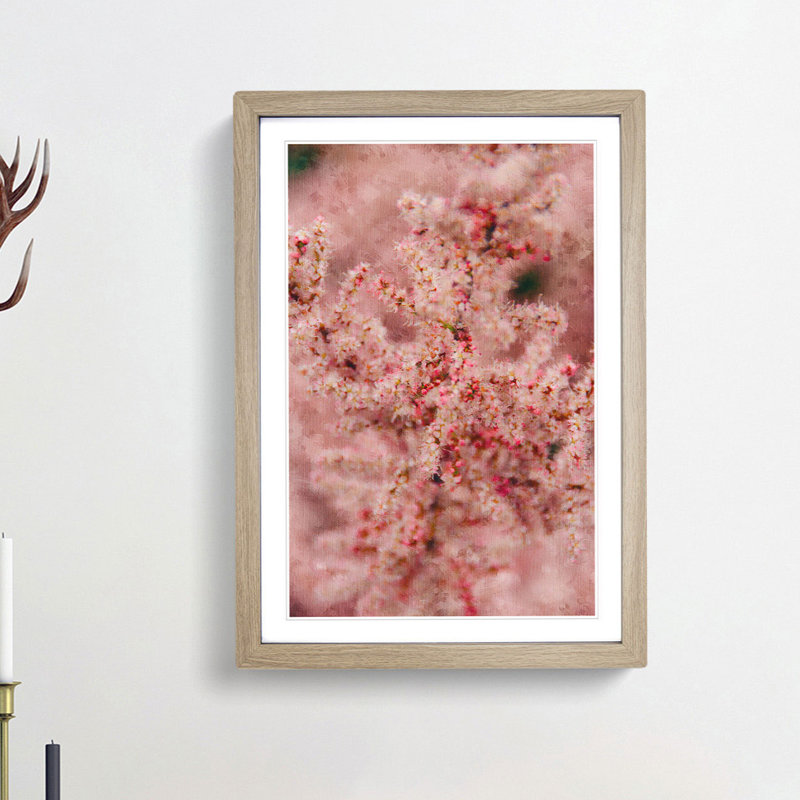 Cherry Blossom - Picture Frame Painting Print on MDF, Oak Framed, 63cm H x 45cm W x 2cm D