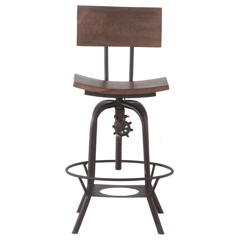 Mott Street Swivel Adjustable Height Counter Stool with Metal Frame