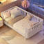 Lit plateforme en bois avec rails pour enfants, structure de lit pour tout-petits à profil bas-1680930275-1680930272