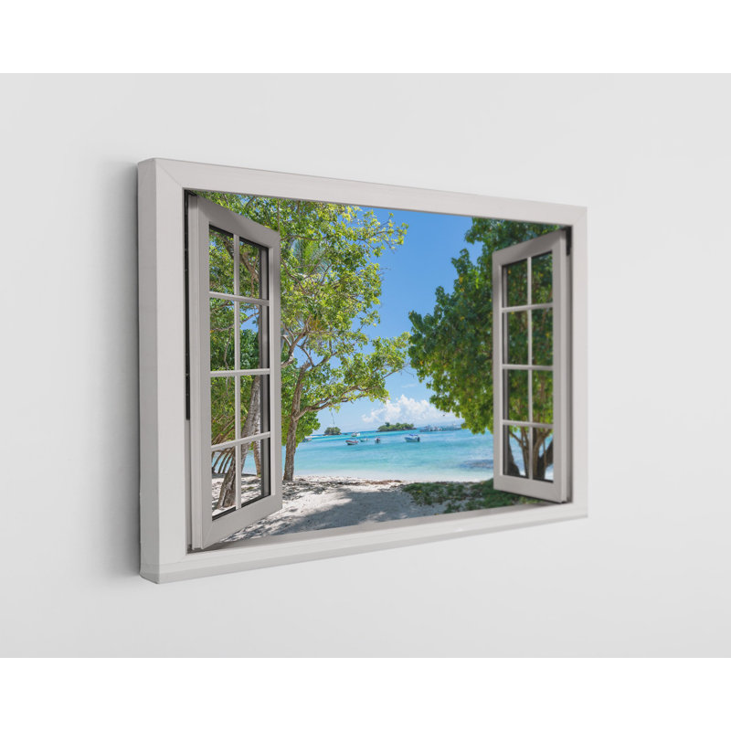 «Open Window View of the Beach», reproduction sur toile, H 16 po x l 24 po