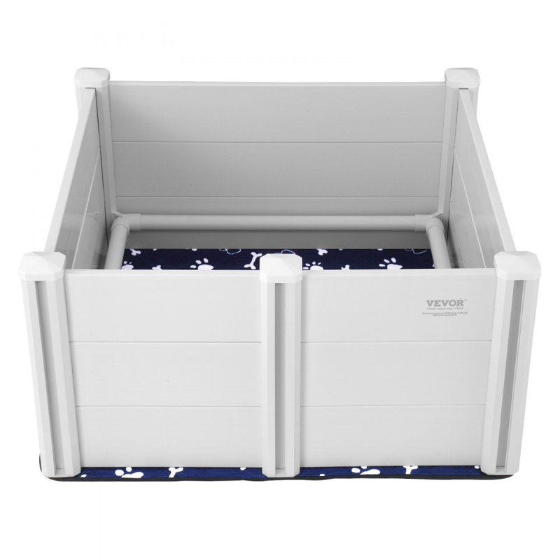 Tapis de protection pour chien en PVC avec rails pour chien et chiots, H 18,1 po x l 38,6 po x P 38,6 po