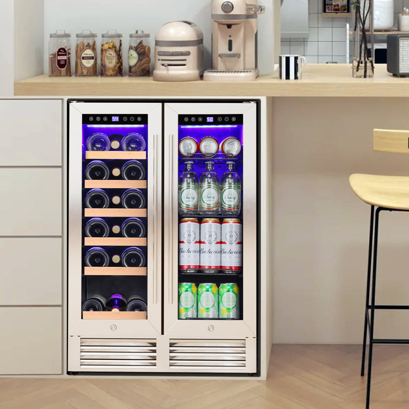 23.4'' 18 Bottle and 56 Can Dual Zone Freestanding/Built-In Wine & Beverage Refrigerator
