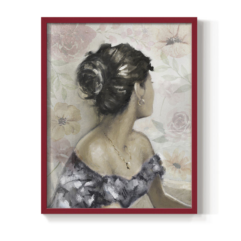 «Romantic Gaze», reproduction encadrée - bois massif, H 15 po x l 12 po, Rouge