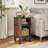 Mid-Century Modern Fluted Round End Table with Charging Station, 2-Tier Wood Nightstand with Storage Cabinet for Bedroom & Living Room-962340361