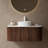 Dina 36" Striped Solid WoodBathroom Vanity With Sink, Modern Wall-mounted Floating Curved Edges Striped Bathroom Storage Cabinet With A Drawer, White Round Ceramic Basin Without Faucet, Pre-assembled-1991359106