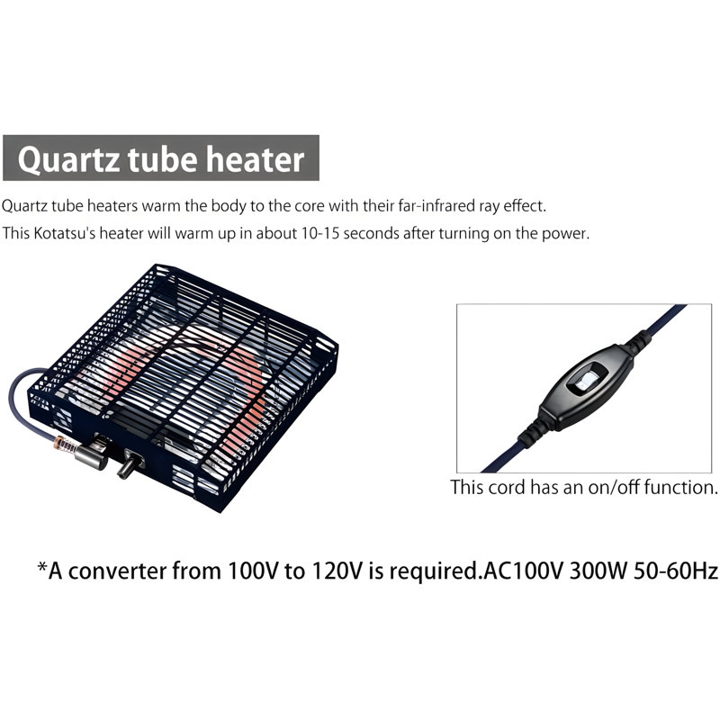 Japanese Kotatsu Heater Table With Quartz Tube Heating For Low-Lying Dining And Work Desk
