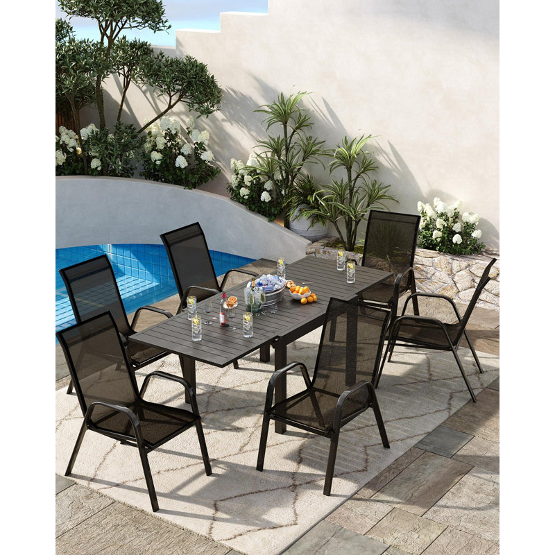 12.75cm H Metal Stacking Armchair, Black