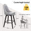 Swivel Upholstered Counter Stool with Metal Frame-801717305