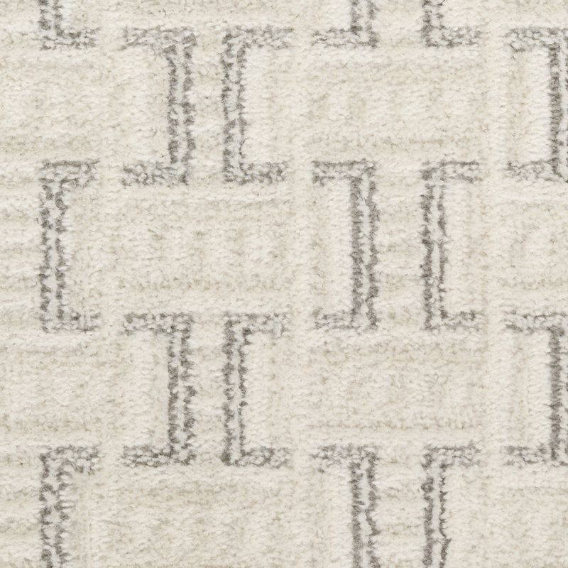 Ebern Designs Faunsdale Ivory Grey Scandinavian Indoor Rug, Rectangle 5' x 7'
