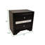 Table de chevet 2 tiroirs de style traditionnel en bois de couleur noire