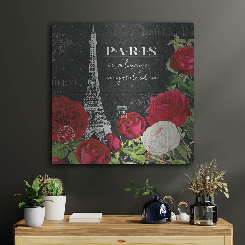 «Rouge Paris 2 Black» par Katie pertiet, art mural en métal, 24 po x 24 po