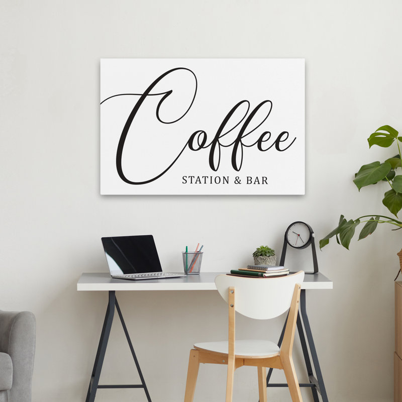 Coffee Station & Bar - Modern Farmhouse Coffee Station sign, H 24 po x l 36 po
