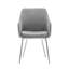 Chaise de salle à manger en tissu avec pieds chromés-1109964628