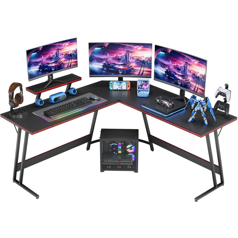 Makoy 51.2'' L-Shaped Gaming Desk, Black