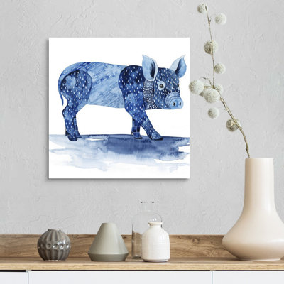 " Cobalt Farm Animals II " by Grace Popp Painting Print
