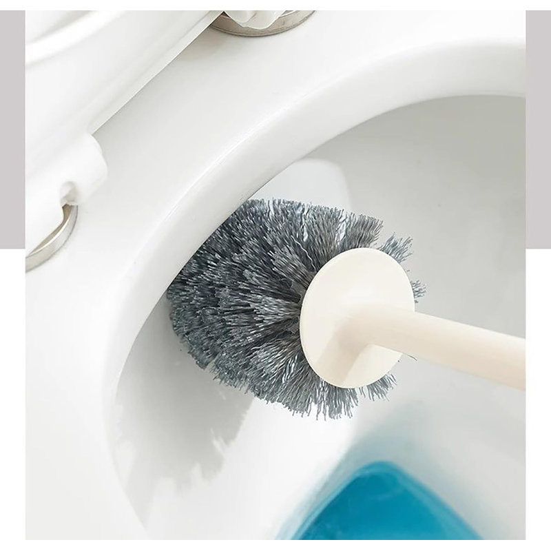 Toilet Brush With Basee Holder, Cleaning Tools (White)