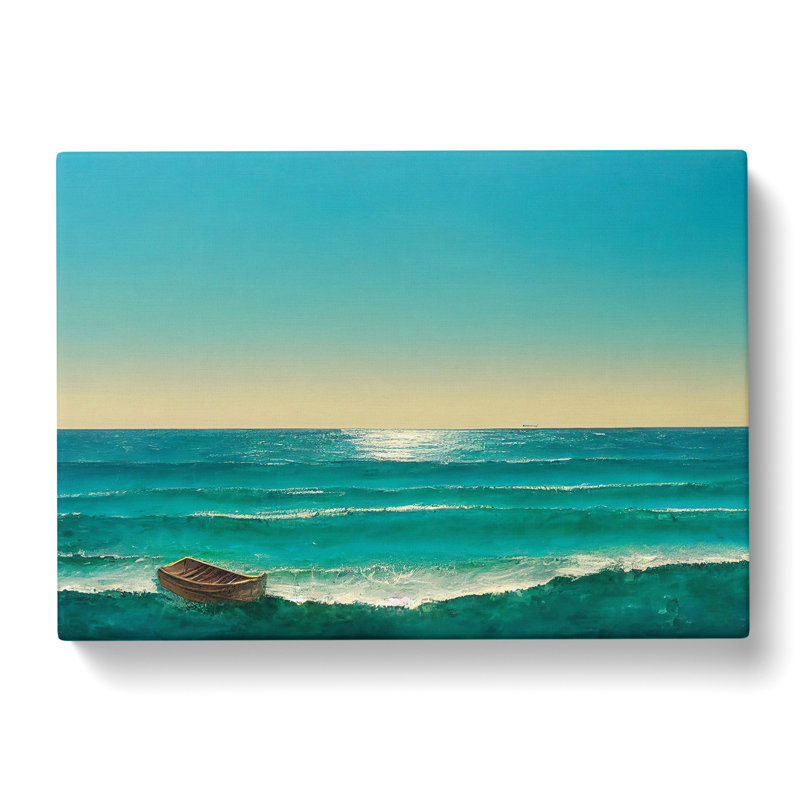 XXX-H1022-WF-7843X Single Boat - Wrapped Canvas Print, 35cm H x 50cm W x 3cm D