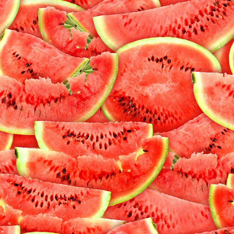 Aird Watermelons Slices Seamless Pattern - Wrapped Canvas Print, 30cm H x 30cm W x 3.8cm D
