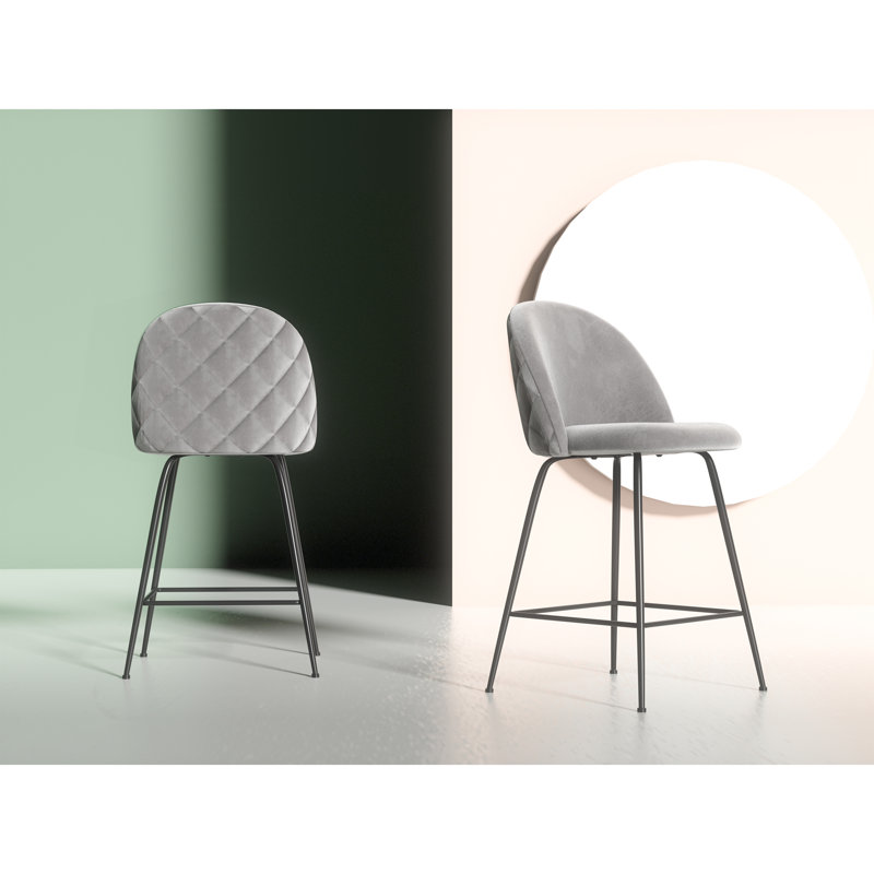 Ella Upholstered Counter Stool with Metal Frame