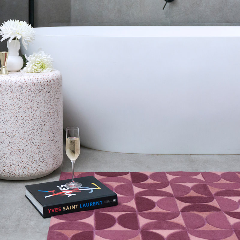 Horizon Geometric Area Rug in Pink/Light Pink, Runner 2'7" x 16'4"