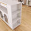 33.22" Kitchen Island With LED Lights,Power Outlets and 2 Fluted Glass Doors-1174026335