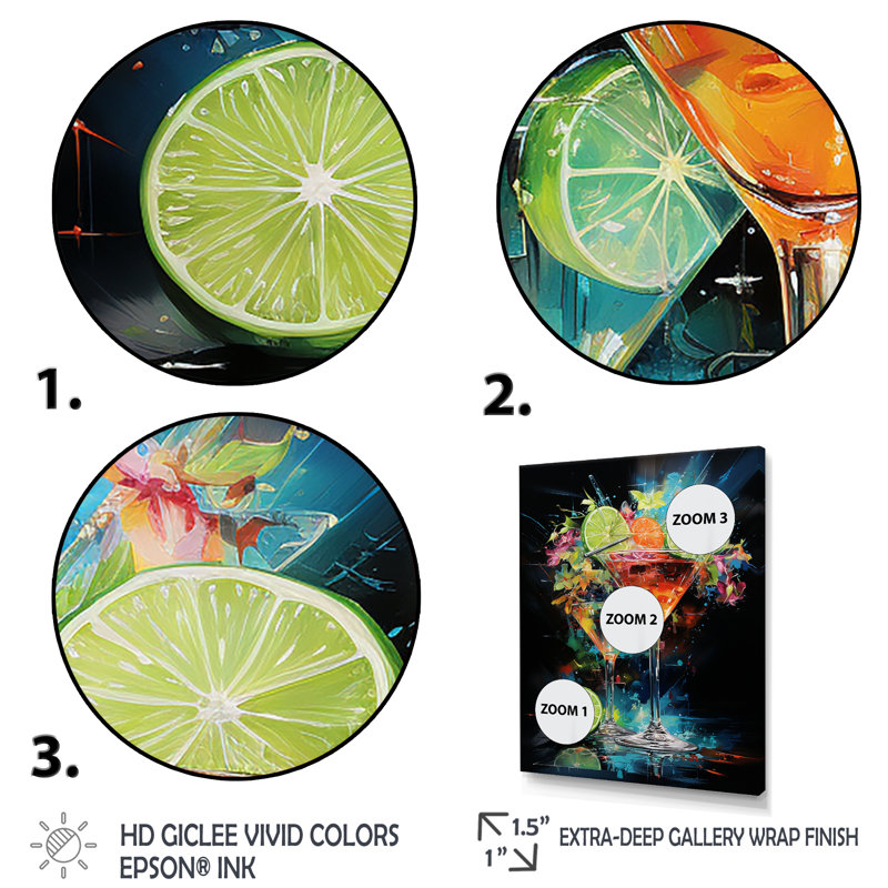Crystal Martini Cocktails - Cocktails Wall Art, 32" H x 16" W x 1" D