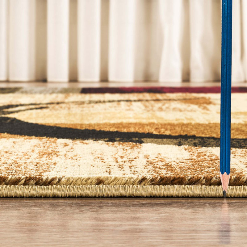 Tapis abstrait géométrique avec des motifs multicolores intemporels - Tapis de sol en polypropylène doux pour le salon, décoration intérieure douillette, multicolore