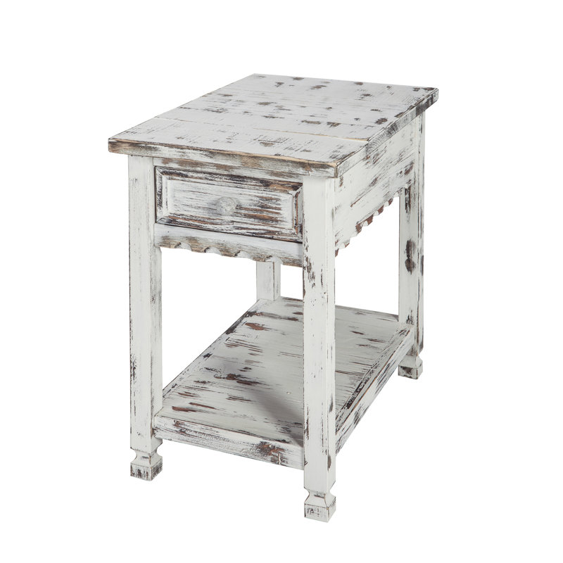 Brigid End Table with Storage, White