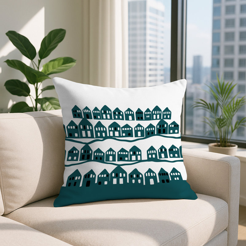 Coussin carré intérieur / extérieur Amiro, Émeraude, Carré 17 po