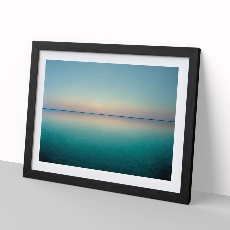 Serene Lake - Single Picture Frame Painting, 46cm H x 64cm W x 2cm D, Black