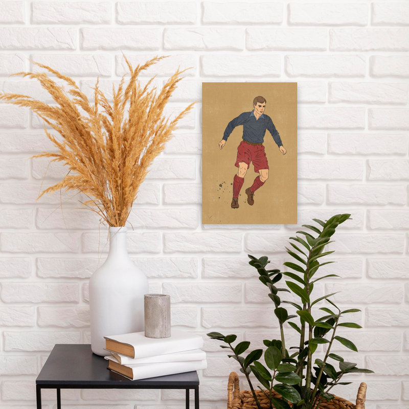 Étoile de football rétro rétro, art mural rétro classique, H 18 po x l 12 po